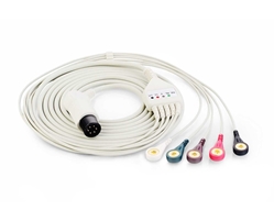 EDAN 01.57.471096-11 Cable de ECG, Broche de 5 Derivaciones, Desfibrilacion, AHA, 3,5 m, Reutilizable EDANSignosVitales, EDAN 01.57.471096-11, ECG Cable, 5-Lead Snap, Defib, AHA, 3.5m, cable Reusable, Cable de ECG, Broche de 5 Derivaciones